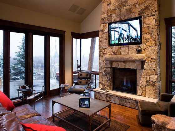 TV Mounted on the Fireplace